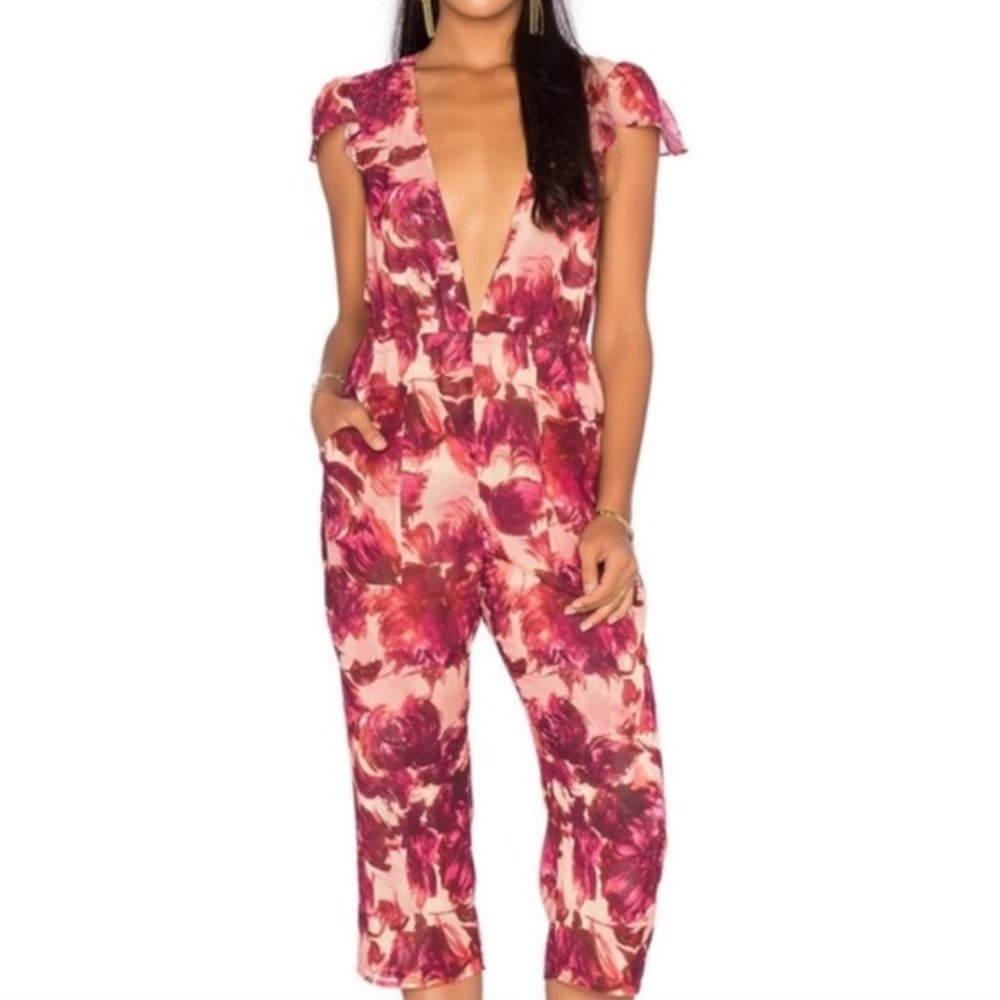 For Love and Lemons Sweet Jane Floral Jumpsuit XS